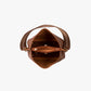 Bucket Bag Faux Leather Pebbled with Canvas Strap and Zip