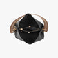 Bucket Bag Faux Leather Pebbled with Canvas Strap and Zip