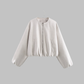 Cropped Jacket Polyester Boxy with Full Zip and Elasticated Hem