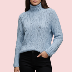 Wool-Blend Roll Neck Jumper with Cashmere-Like Feel