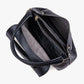 Top Handle Bag Faux Leather with Canvas Crossbody Strap