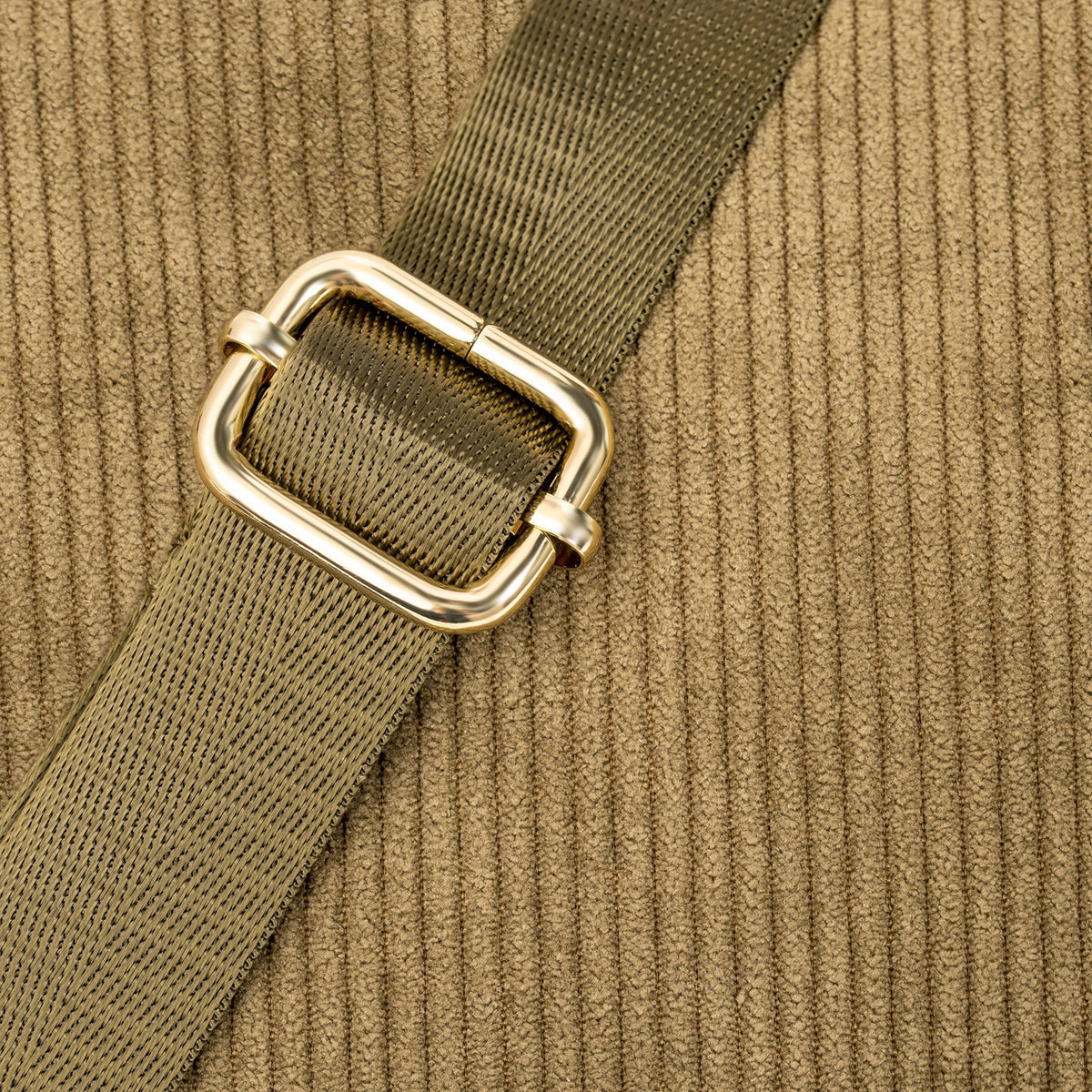 Belt Bag Corduroy with Faux Leather Trim and Removable Strap