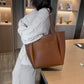 Tote Bag Faux Leather Tapered with Magnetic Closure and Pocket