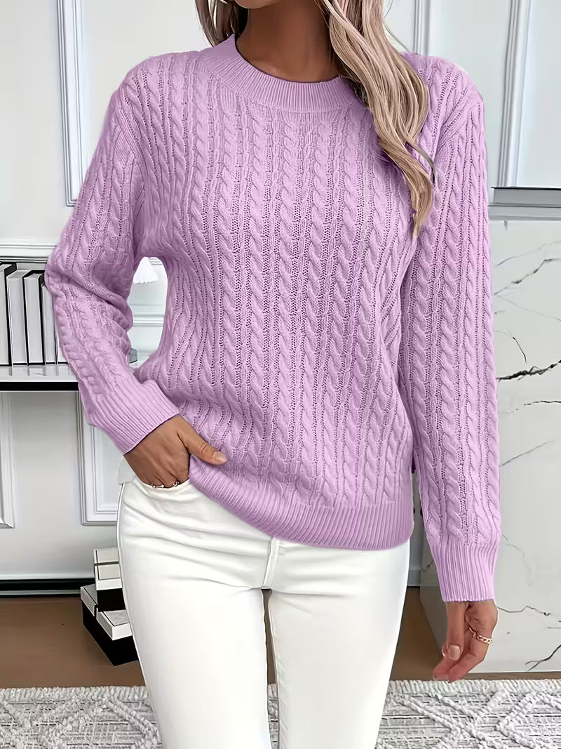 Twist Cable Round Neck Jumper