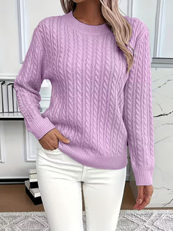 Twist Cable Round Neck Jumper