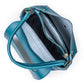 Top Handle Bag Faux Leather with Canvas Crossbody Strap