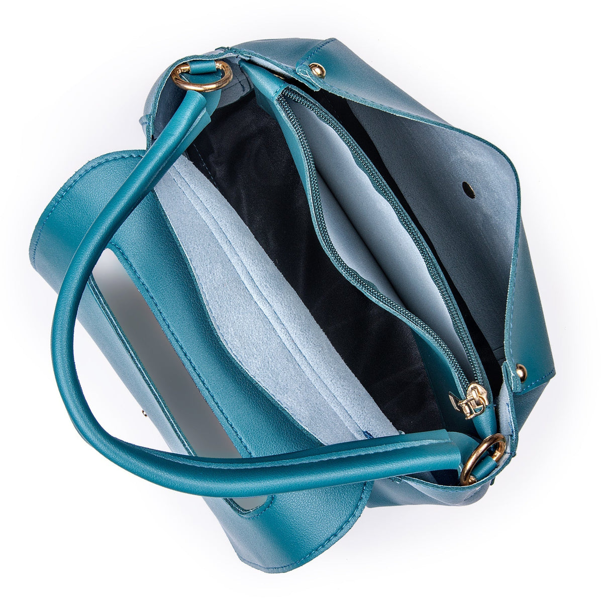 Top Handle Bag Faux Leather with Canvas Crossbody Strap