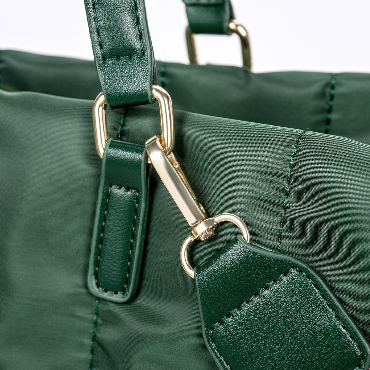 Tote Bag Quilted Cotton Nylon with Top Handles and Canvas Strap
