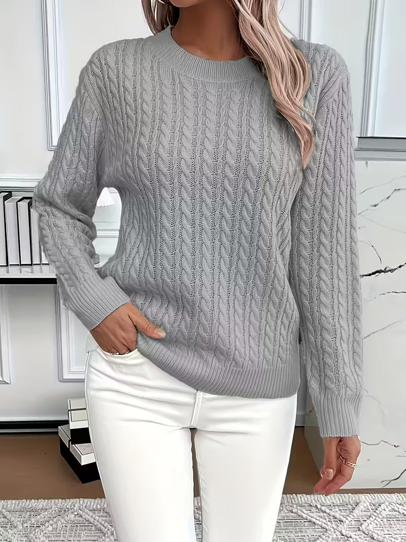 Twist Cable Round Neck Jumper