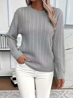 Twist Cable Round Neck Jumper