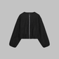 Cropped Jacket Polyester Boxy with Full Zip and Elasticated Hem