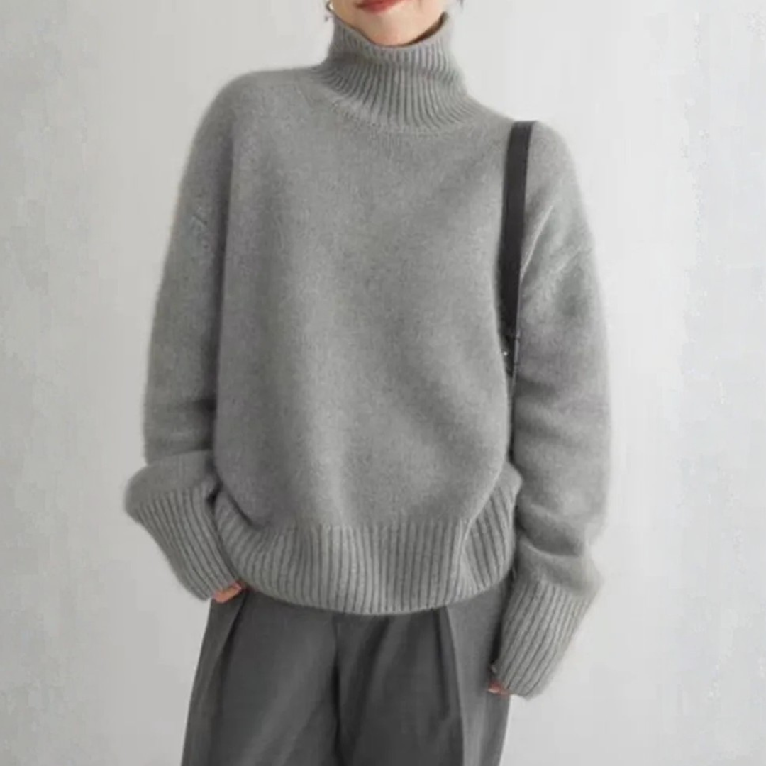 Cashmere-Feel Understated Roll Neck Jumper