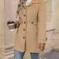 Trench Coat Polyester Tailored with Adjustable Waist Belt