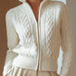 Cable Knit Zip-Up Cardigan