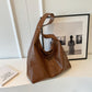 Hobo Bag Smooth Faux Leather with Snap Closure and Small Pouch