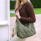 Crossbody Bag Quilted Nylon with Adjustable Shoulder Strap