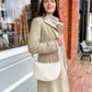 Crescent Bag Faux Leather with Zip and Adjustable Strap