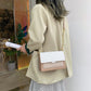 Crossbody Bag Faux Leather Two-Tone with Two Removable Straps