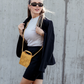 Phone Bag Faux Leather Woven with Top Handles and Strap