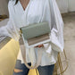 Crossbody Bag Faux Leather Two-Tone with Two Removable Straps