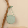 Round Straw Bag with Rope Shoulder Strap
