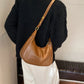 Crossbody Bag Faux Leather with Zip and Snap-Adjustable Strap