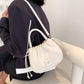 Crossbody Bag Faux Leather with Top Handle and Pleated Design