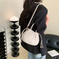Crossbody Bag Faux Leather with Top Handle and Pleated Design