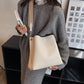Bucket Bag Faux Leather Pebbled with Canvas Strap and Zip