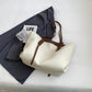 Tote Bag Faux Leather Braided with Zip and Wide Handles