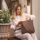Tote Bag Soft Faux Leather with Magnetic Snap and Sturdy Handles