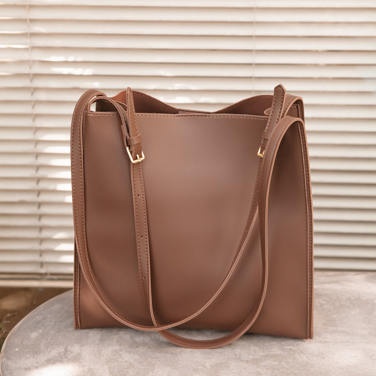 Tote Bag Soft Faux Leather with Magnetic Snap and Sturdy Handles