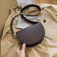 Crescent Bag Faux Leather with Zip and Removable Strap