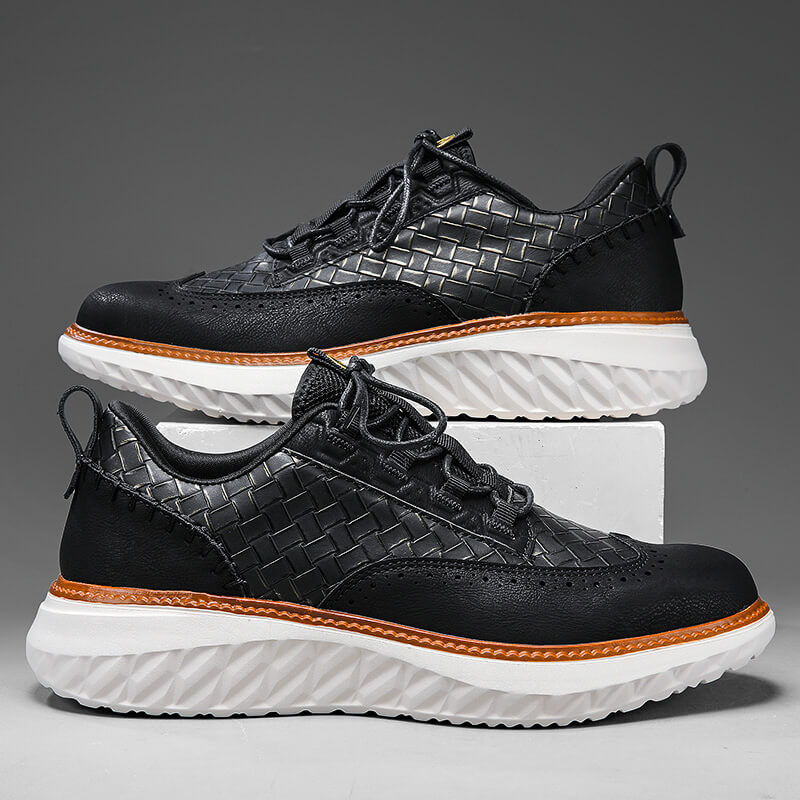 Flex Men's Woven Leather Sneakers