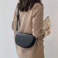 Crescent Bag Faux Leather with Zip and Removable Strap