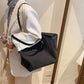 Tote Bag Textured Canvas with Faux Leather Trim and Zip