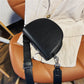 Crescent Bag Faux Leather with Zip and Removable Strap