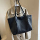 Tote Bag Faux Leather Braided with Zip and Wide Handles