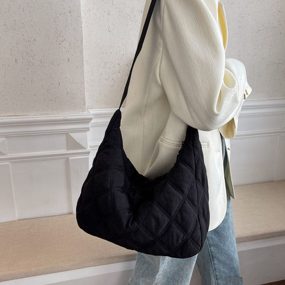Crossbody Bag Quilted Nylon with Adjustable Shoulder Strap