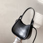 Top Handle Bag Faux Leather with Snap Clasp and Long Strap