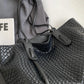 Tote Bag Faux Leather Braided with Zip and Wide Handles
