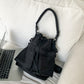 Bucket Bag Nylon with Drawstring, Top Handles and Strap
