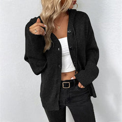Big Button Hooded Cardigan