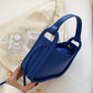 Top Handle Bag Faux Leather with Snap Clasp and Long Strap