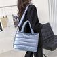 Cotton and nylon tote bag with zip top and removable strap