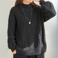 Chunky Cable Knit Mock Neck Jumper