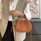 Crossbody Bag Faux Leather with Top Handle and Pleated Design