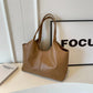 Hobo Bag Faux Leather Textured Grain with Magnetic Snap
