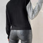 Split Cable Mock Neck Jumper