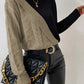 Split Cable Mock Neck Jumper